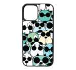 green and blue dogs with glasses phone case